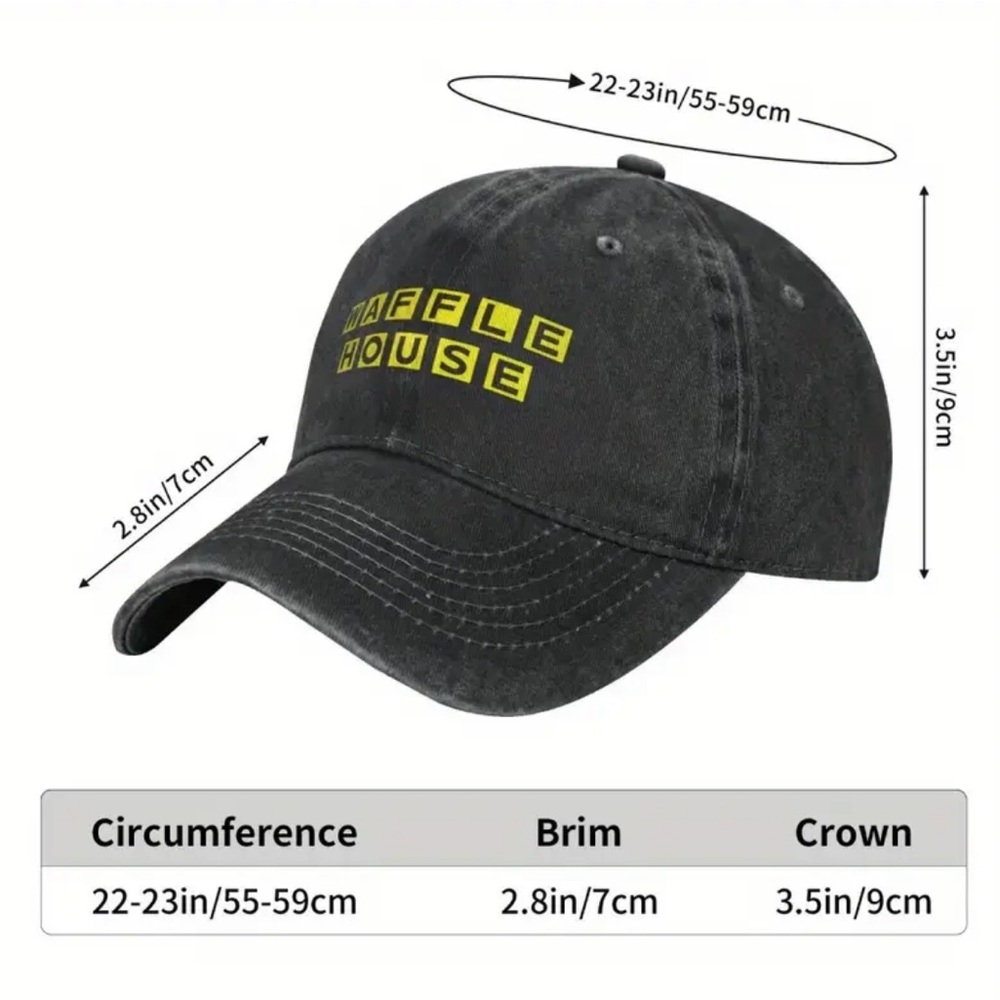 Retro Waffle House Hat Adjustable Baseball Cap - Picture 4 of 6